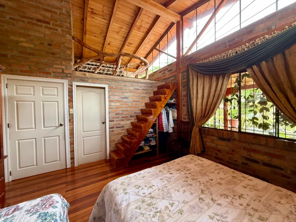 Living area and staircase inside the country house