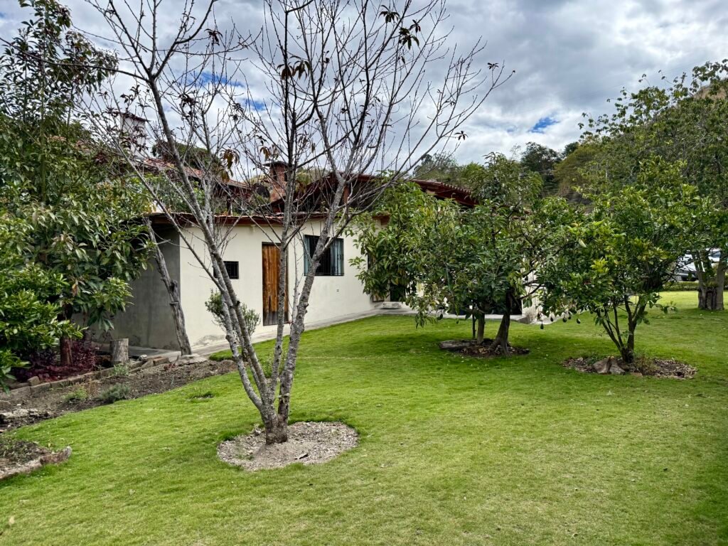 Hacienda-style home and landscaped garden