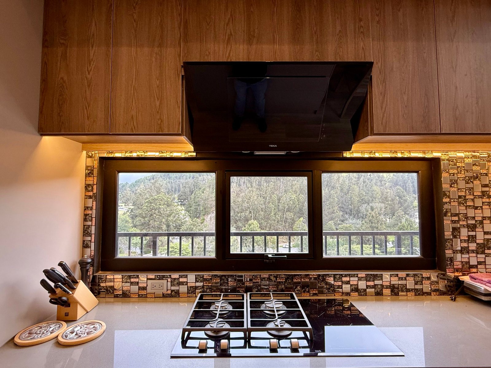 Family room television wall and modern cabinetry