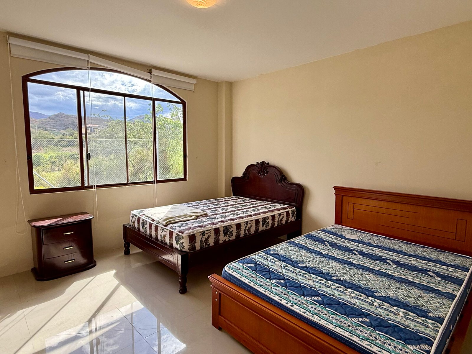 Bright interior room with large windows