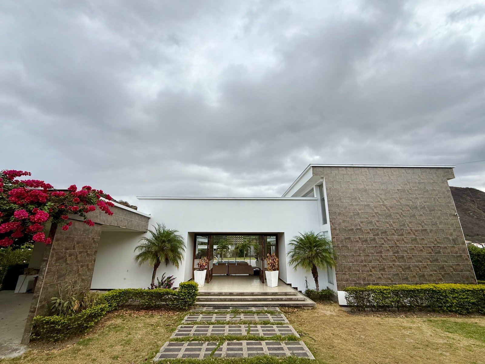 Modern exterior facade and landscaped entrance