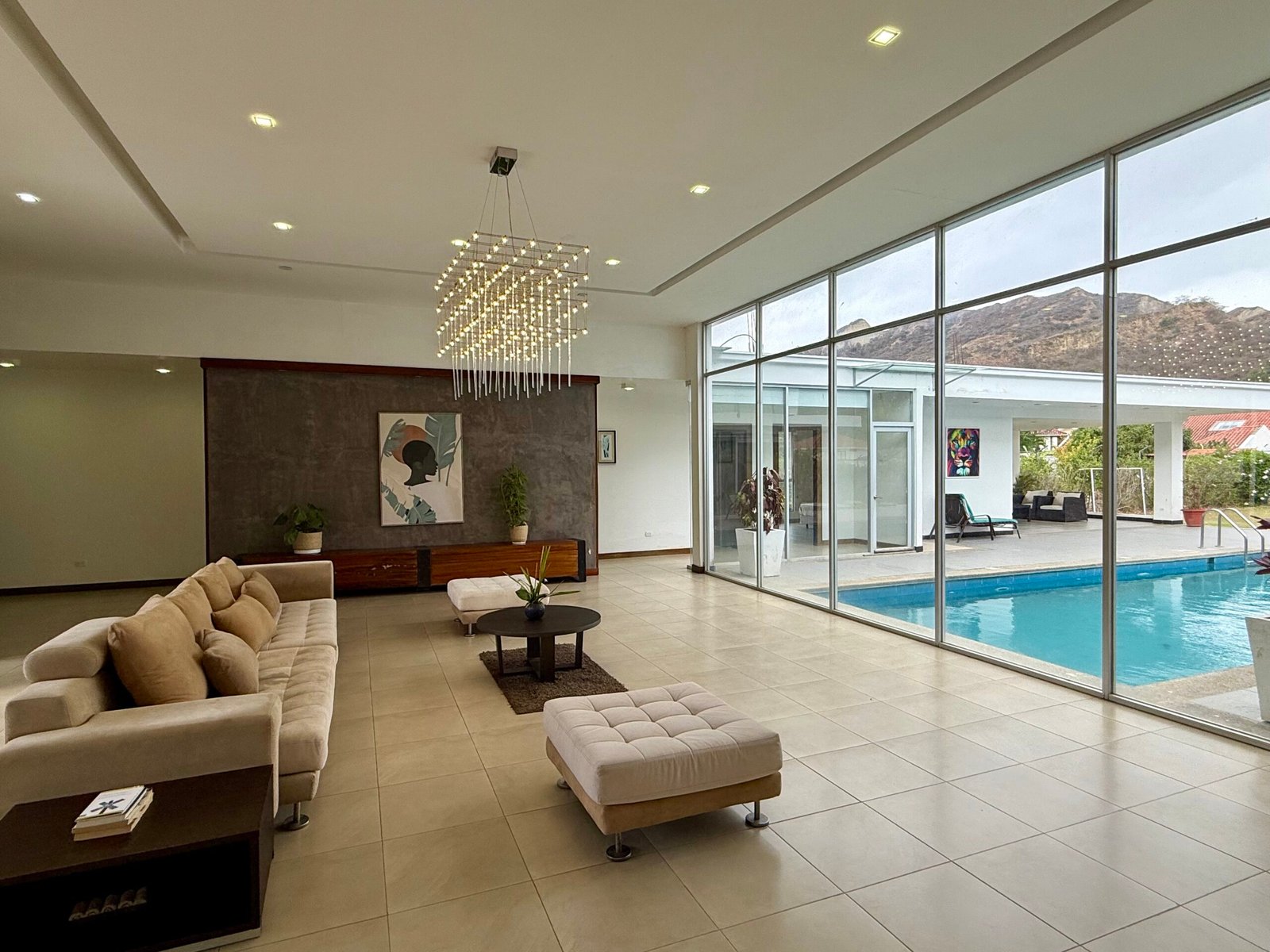 Open living area beside the swimming pool