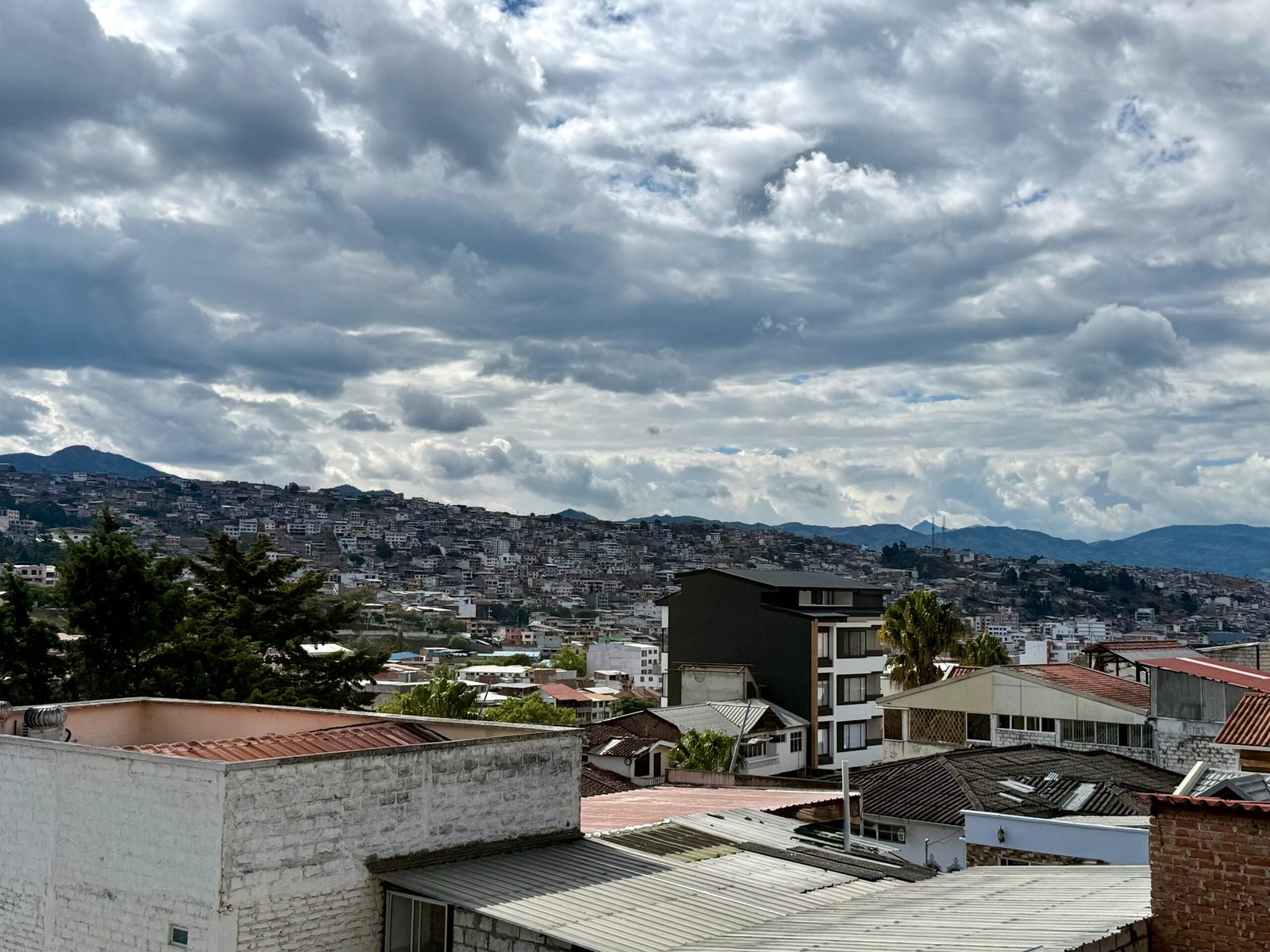 Panoramic city and mountain view from the apartment